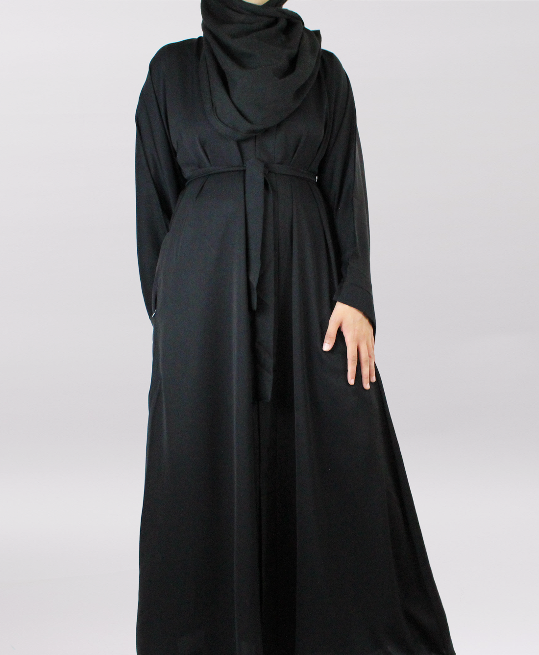 Black Buttoned Abaya Wide Sleeve