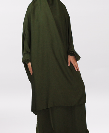 Olive Green Jilbab (2 piece)