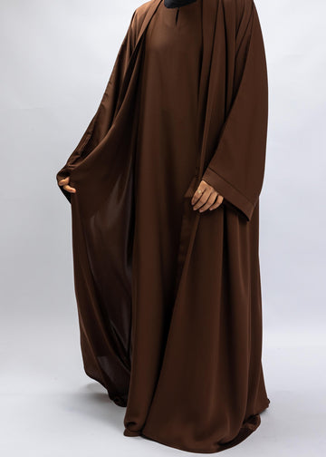 Dark-Brown Sleeveless Abaya (Sleeveless Only)
