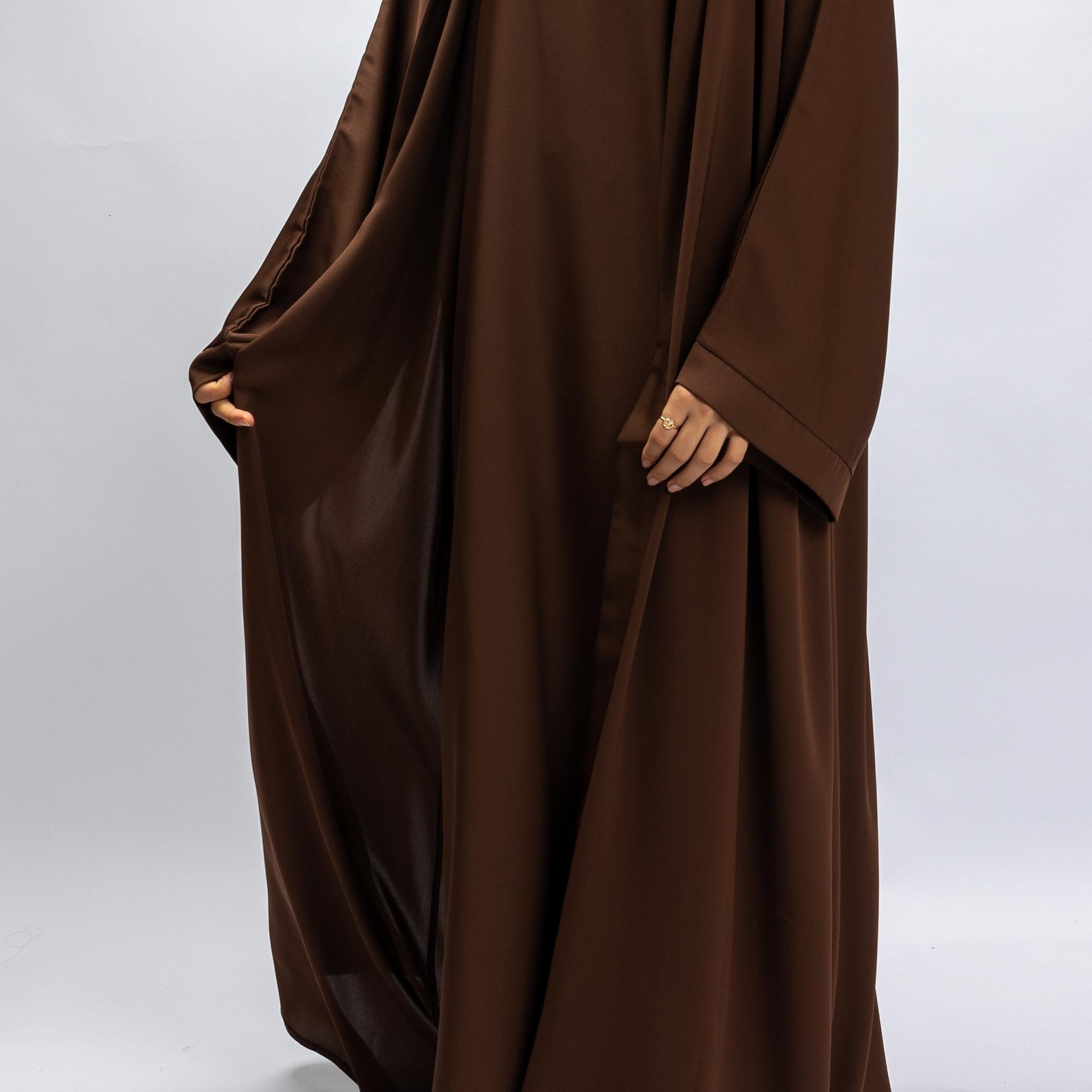 Dark-Brown Sleeveless Abaya (Sleeveless Only)