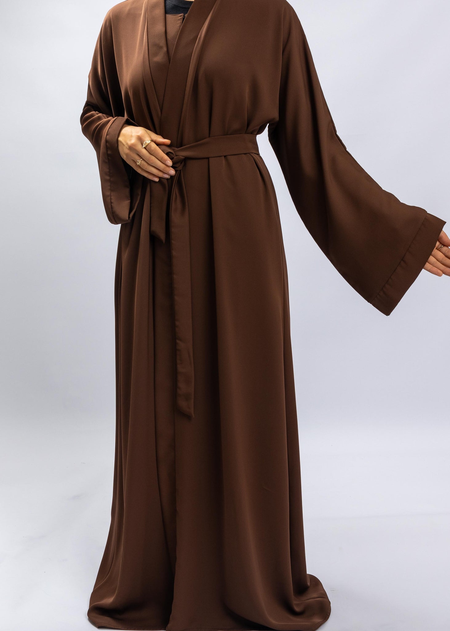 Dark-Brown sleeveless abaya (sleeveless only)